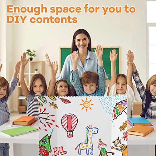 Image of Ctosree 50 Pcs 48 x 36 Inch Tri Fold Poster Board Bulk for Display,White | Science Fair Project,Classroom Display Paperboard, Single Wall Build, Lightweight Presentation Board,3 Panels