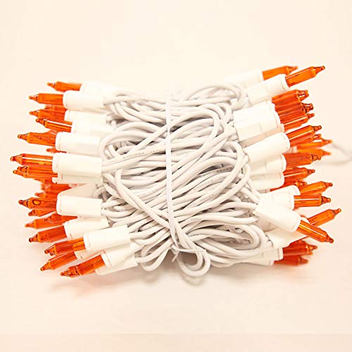LIDORE Orange Mini Christmas Tree Lights. White Wire String Light for Decoration. End to End Connection - Thumbnail 2