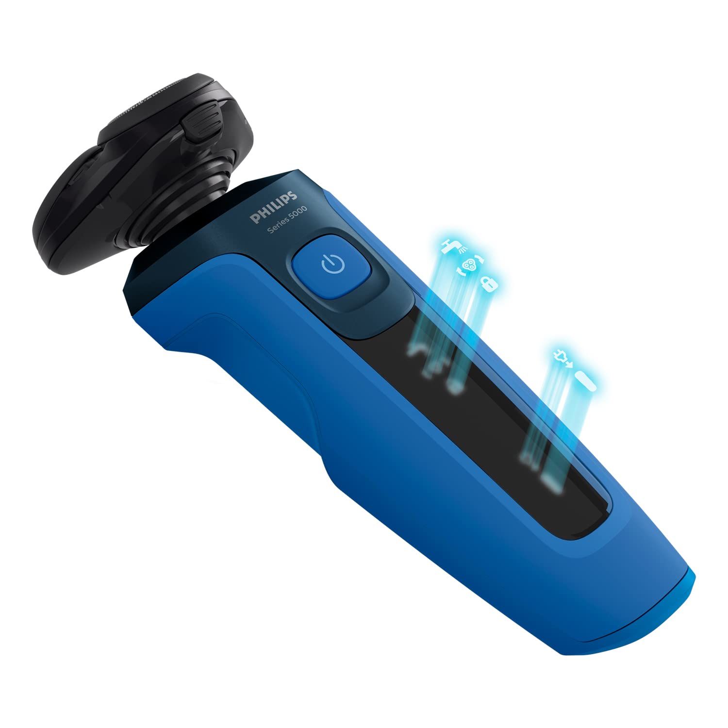 Philips Series 5000, Rasoir électrique 100 % étanche, Lames ComfortTech à 360°, Têtes de contour, Affichage avancé, Tondeuse de précision SmartClick, S5466/18