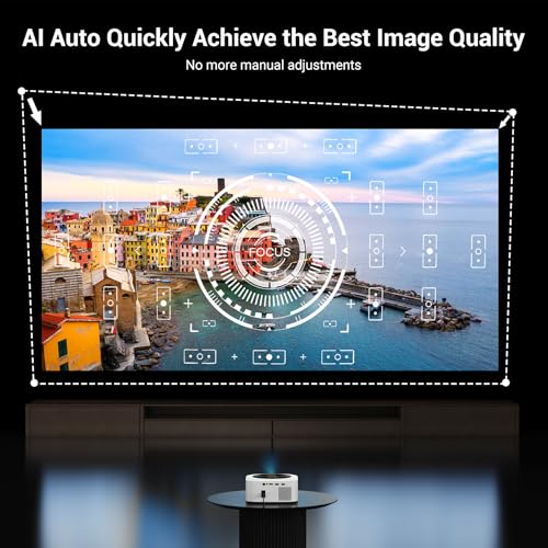 Smart 4K Decoding Projector Compatible with Netflix, 1500 ANSI Projector with WiFi and Bluetooth, Outdoor Movie Projector, Auto Focus, Dolby Sound, Built-in Apps,Portable Home Theater for Phone/PC/PS5 - Image 6