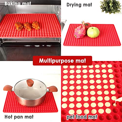 Mis.Moon 468 Löchern Backmatte Hundekekse Mini Halbkugel (1.2cm), mit Teigspatel, Backform für Hundeleckerli, Silicone Baking Mat, Baking Mould for Dog Treats