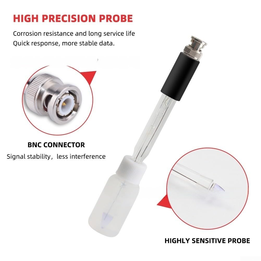 Medidor de pH digital portátil 0.00 a 14.00 escala con compensación automática de temperatura para acuario y piscina análisis de agua de alta precisión herramienta de probador rojo