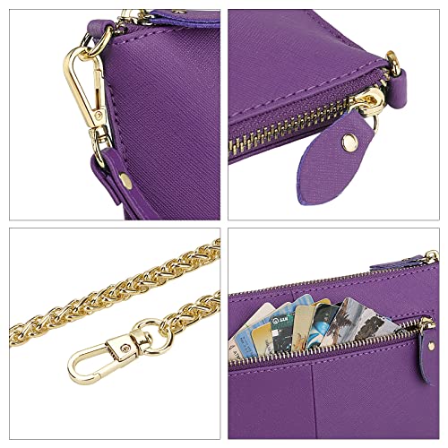Image of Uromee Wristlet Wallet Clutch Purses for Women Genuine Leather Crossbody Bag Handbag with Detachable Shoulder Chain
