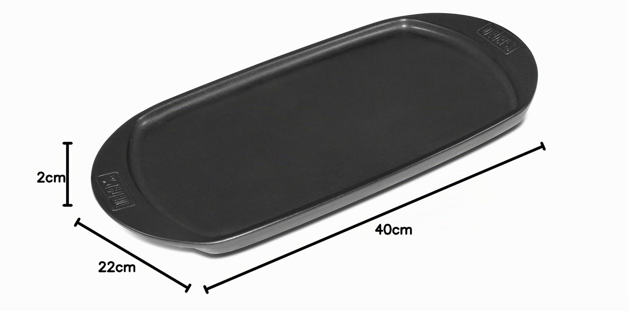 Weber Plancha en céramique - Petit (40x 22cm), en céramique antiadhésive pour barbecue, idéale pour les smash burgers, les fajitas, les asperges et plus encore, passe au lave-vaisselle - Noir (6465)
