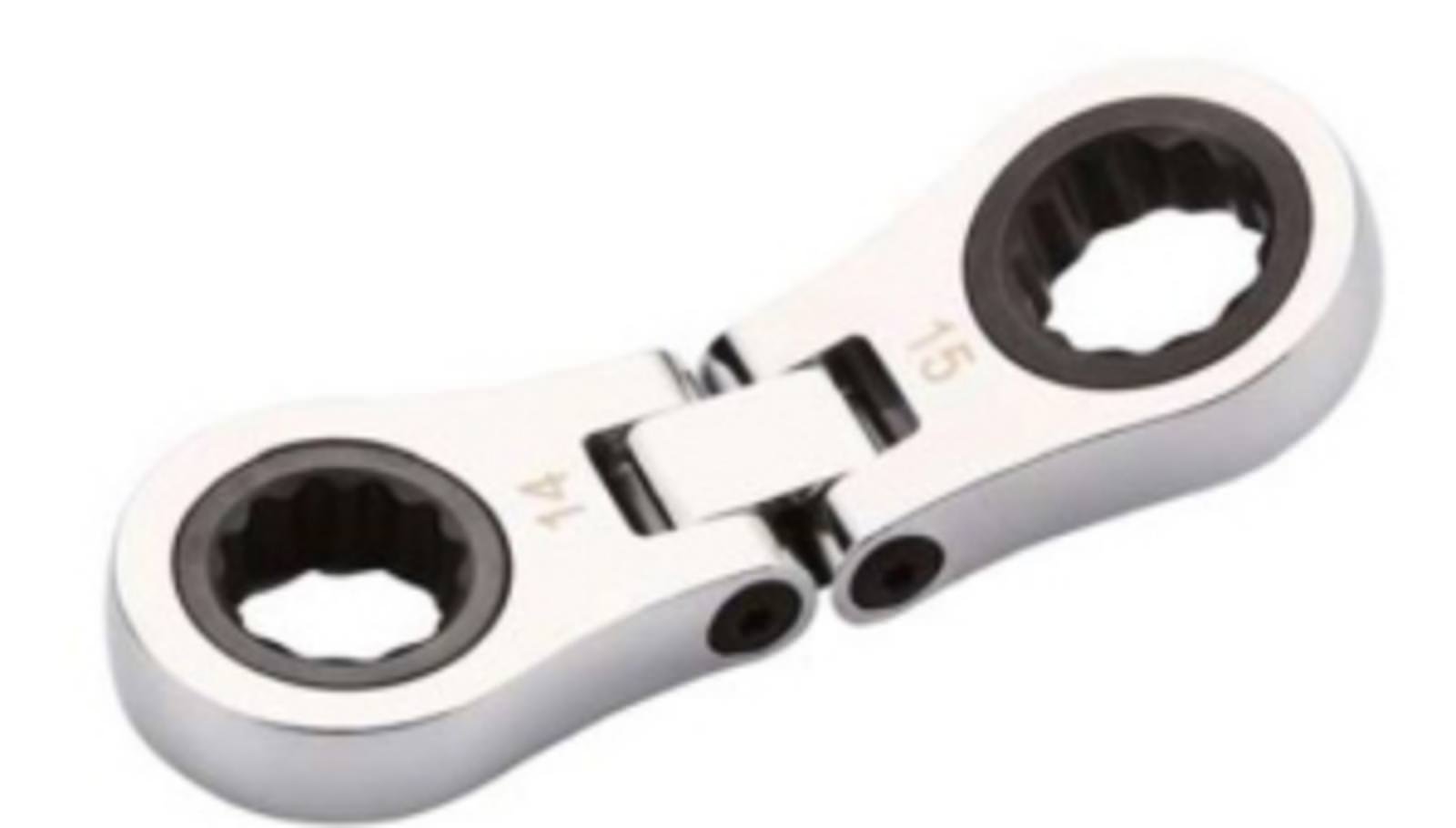 mobarel - Extreme Stubby Dual Flex-Joint Off-Set Box Ratcheting Wrench - 18 mm x 19 mm