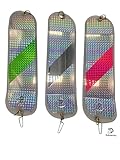 KOKOPROS 11 Inch Salmon Flashers 3 Pack - Hot Pink, Green Stripe & Chrome - 360-Degree Rotation for Salmon & Trout Fishing - Heavy-Duty Hardware, Easy to Use