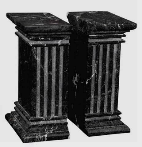 Decorative Black Marble Bookends, Heavy Stone Bookends for Office - Extra Large