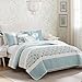 Madison Park MP13-2802 Dawn 6 Piece Cotton Percale Quilted Coverlet Set, Blue