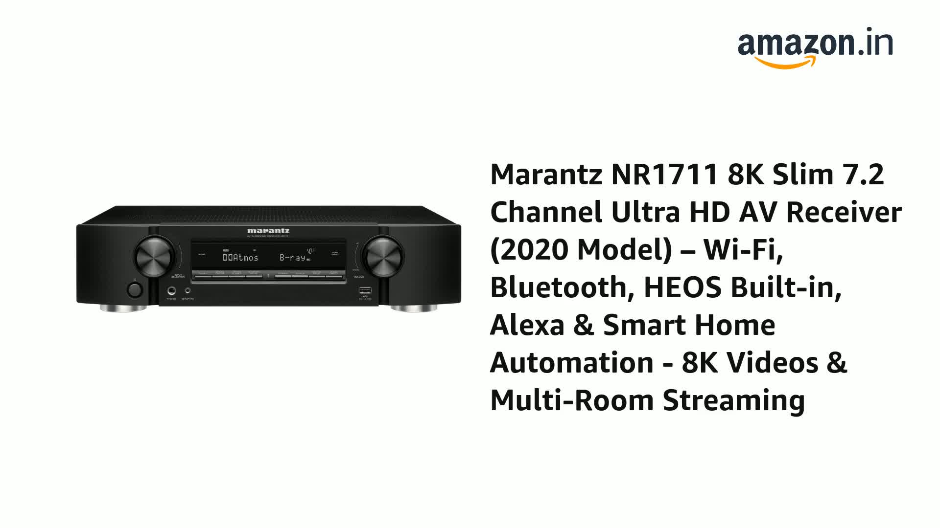 Marantz Nr1711 8K Slim 7.2 Channel Ultra Hd Av Receiver (2020