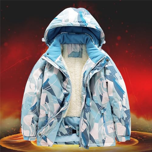 Boys Girls Winter Coat Hooded Ski Jacket Kids Puffer Windbreaker Fleece Lined Snow Coat Thicken Warm Down Jacket Outwear3