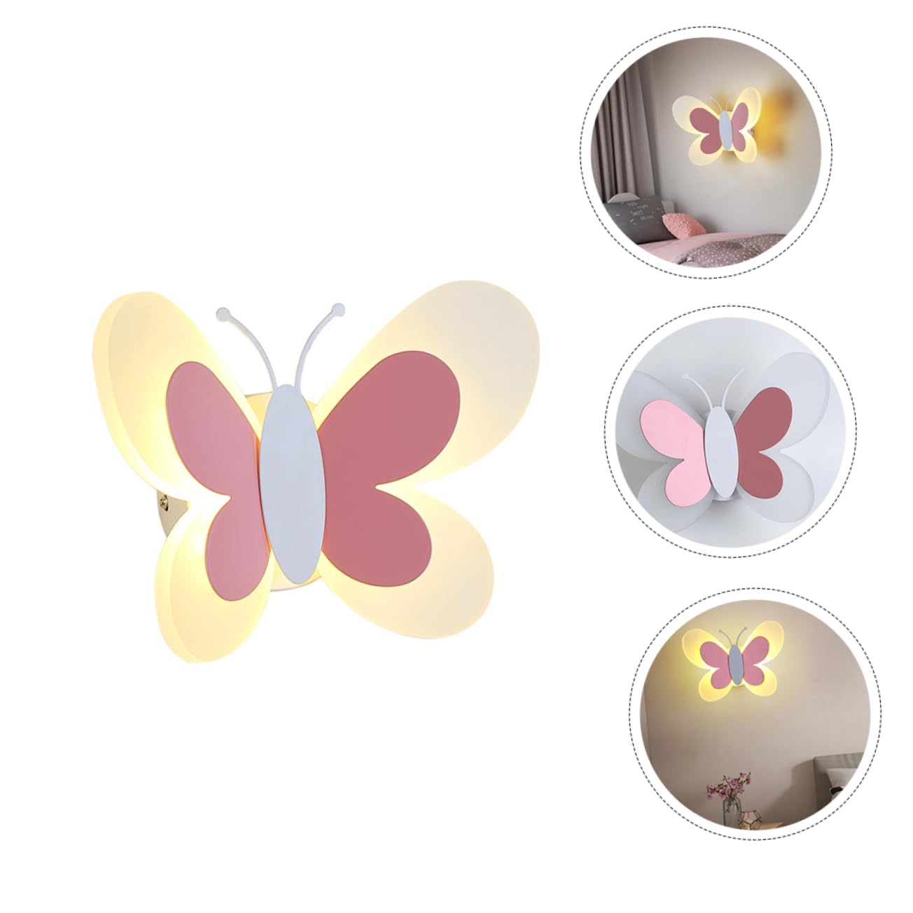 Lampada da Parete Farfalla in Acrilico per Cameretta Bambina Applique da e Decorativa Facile da Installare per Camera da Letto e Corridoio