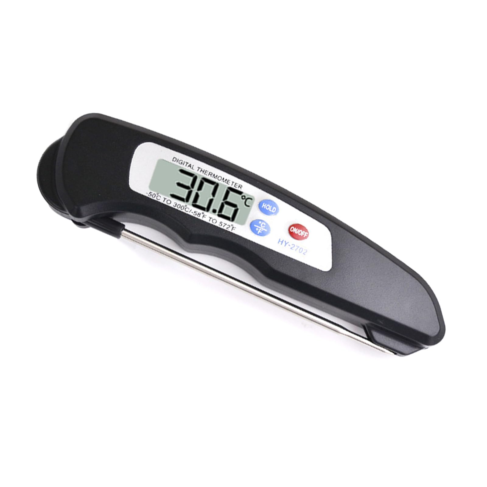 Tsophreniq Black Accuracy Foldable Probe Kitchen Thermometers Suitable For Oven Frying Meat Milk Soup & Beverage Temperature Testing Realtime Read Kitchen Cooking Thermometers