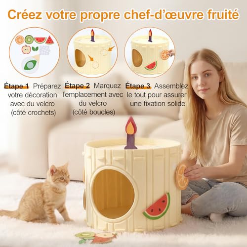 Niche pour chat d'intérieur et lit confortable pour chat de salon - 5