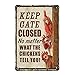 Yoeons Chickens Farm Keep Gate Closed Metal Tin Sign Farm Decor Vintage Wall Decor Home Bathroom Wall Decor Gifts 12x8 Inches