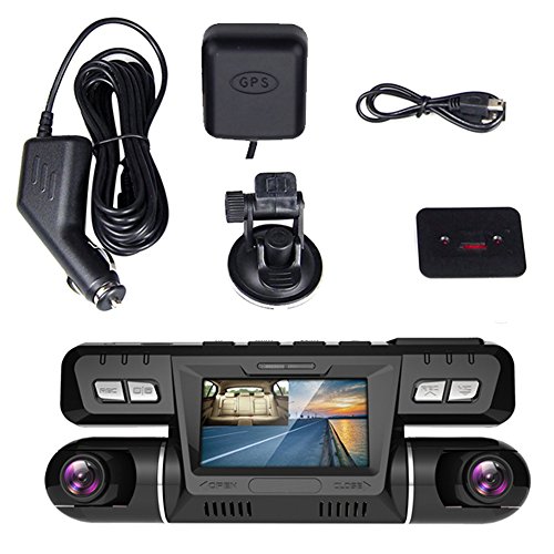 PolarLander WiFi Voiture DVR Vidéo Véhicule Dash Caméra Enregistreur Novatek 96660 Dashcam Double Objectif Full HD 1080 P 170 Degrés Boîte Noire Tableau de Bord avec GPS Logger