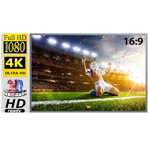 84 Polegadas Tela para Projetor - Tela Projetor，16:9, 68-210cm Ajustável, Ideal para EstudantesProfissionais de Escritório e Domicílio (84 Polegadas)