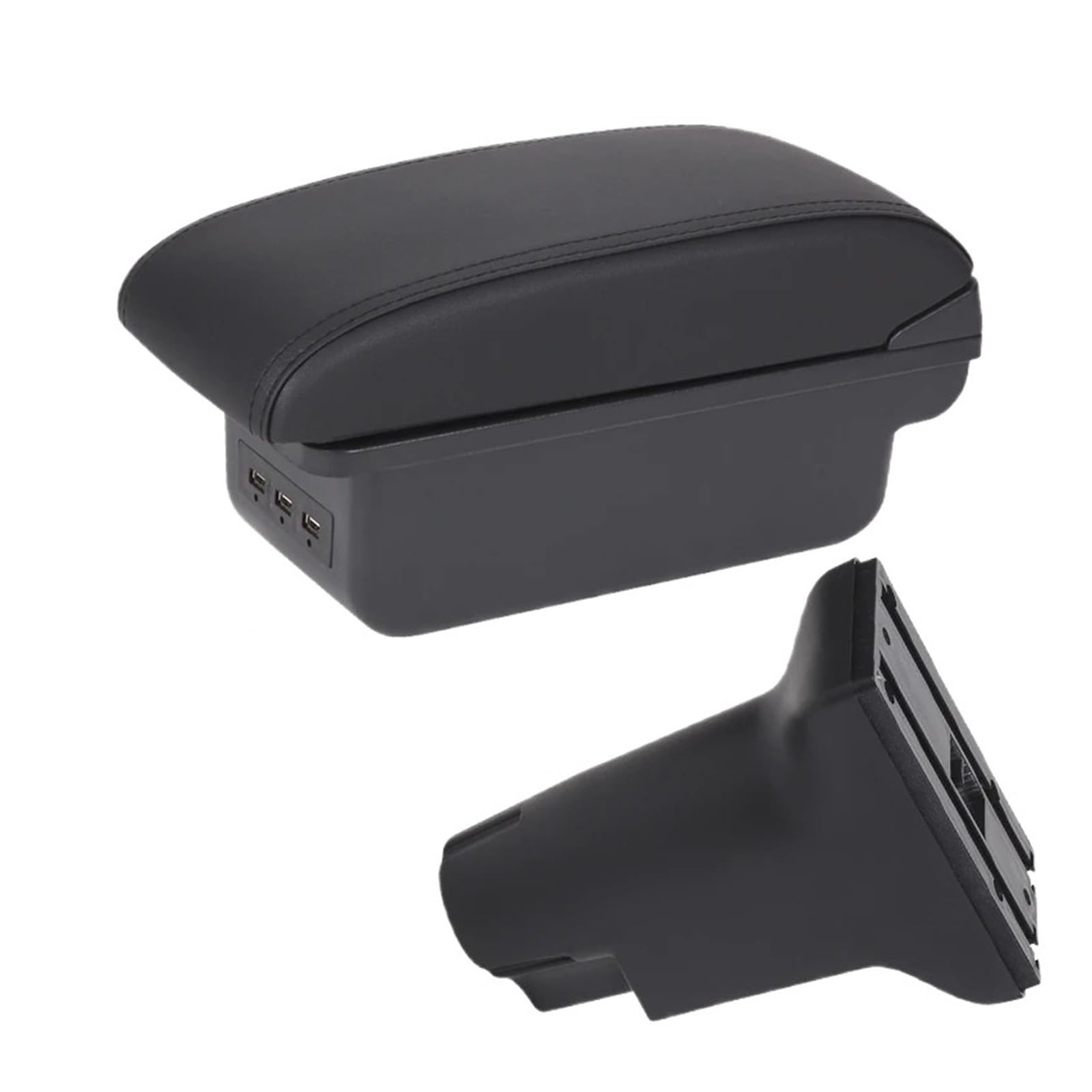 GBGWRMRYX Center Armrest Box For Fiat 500 For Fiat For CRONOS Car Armrest Box Dedicated Heighten Interior Details Retrofit Storage Box Accessories Arm Rest(B2 black line 3USB)