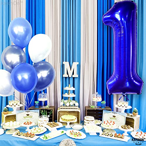 Image of KatchOn Blue Number 1 Balloon for First Birthday 40 Inch