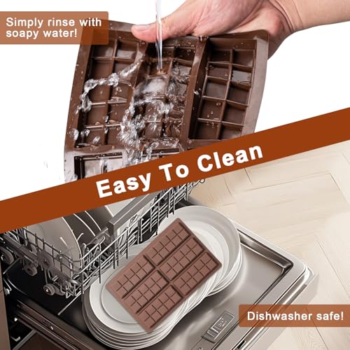 image for Husfunov Chocolate Bar Mold,Non-Stick Chocolate Molds, 100% Food Grade