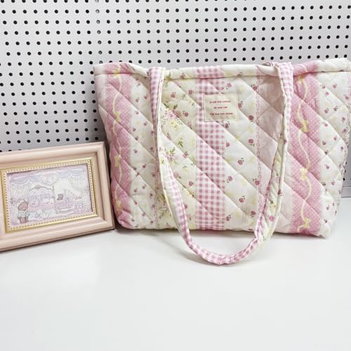 Image of Sunwel Fashion Top Zipper Floral Quilted Bag Small Tote Bag for Women