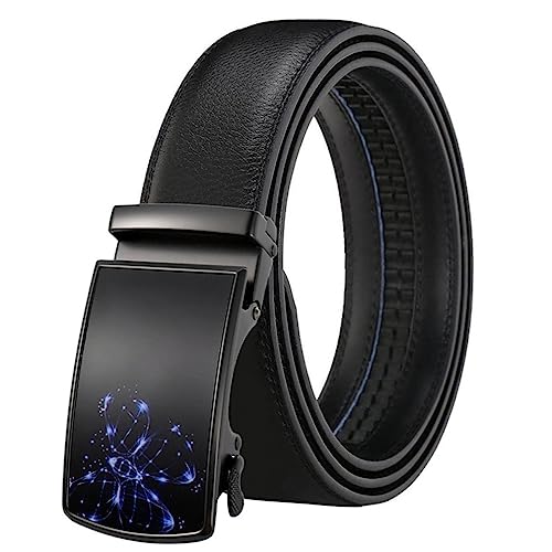 Ratchet Belts for Men Leather-Removable Slide Buckle- Big Tall Size Adjustable