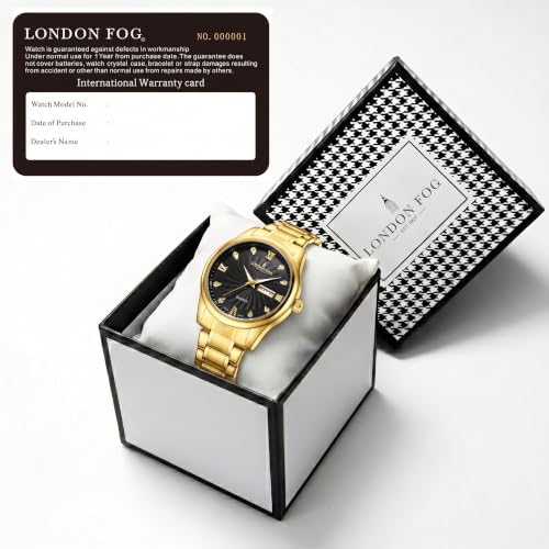 Image of London Fog Carnaby Collection Analog Watch for Men with Round Dial, Day & Date Display, Quartz Movement, Stainless Steel Strap & Water Resistant
