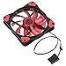 Wentylator procesora, 12 cm, 120 mm, 15 diod LED Bardzo cichy 3-pinowy 4-pinowy wentylator obudowy komputera (czerwony)