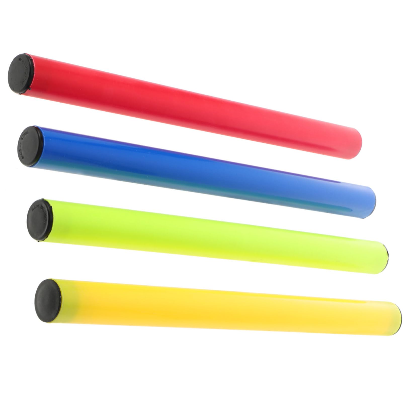 WOONEKY Bastoni per Staffetta di Atletica Leggera 4 Pezzi in Plastica 2,8 Cm Testimone Staffetta Colorato per Gare e Competizioni per Ragazzo Ragazza e Adulti Colore Casuale