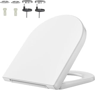 Rainsworth Nano Glaze Toilettendeckel Form D,Urea Formaldehyd Wc Sitz Mit Absenkautomatik,Ergonomisch Gestalteter Toilettensitz der nicht vergilbt,Universal Weiße Klobrille