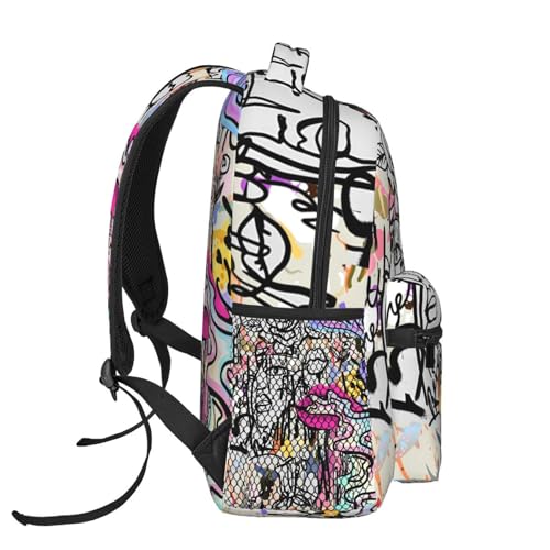 Graffiti Laptop Backpack for Travel Lightweight Bookbag Large Capacity Cute Bag Casual Daypack3