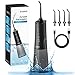 KUSKER Idropulsore Dentale Portatile, Irrigatore dentale con 5 Nuove Modalità e 4 Ugelli Ricambio con rotazione di 360°, kit pulizia denti Elettrica ricaricabile IPX7 impermeabile per casa e viaggi