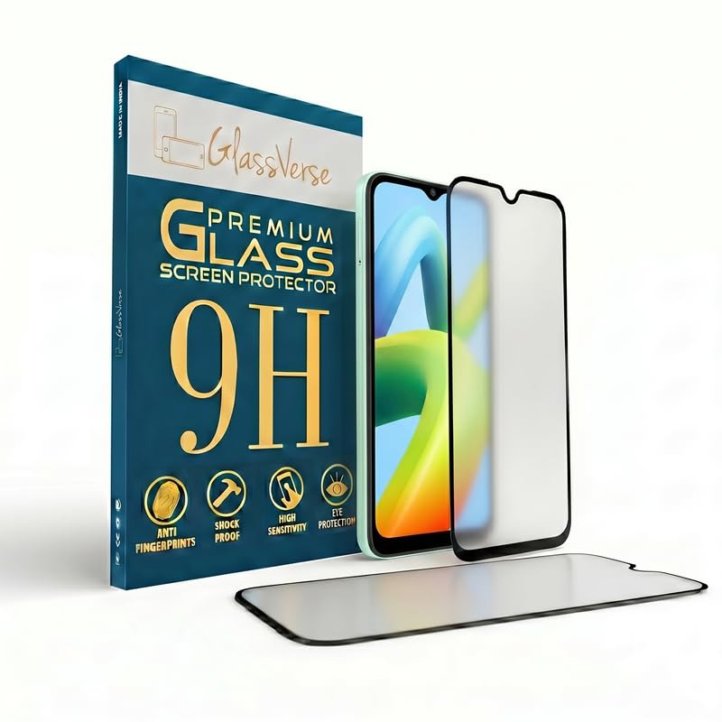 Image of GlassVerse Matte Tempered Glass for Redmi A1 Plus | Anti Glare, Smooth Touch Screen Protector, 9H Hardness, Edge to Edge, Case Friendly, Hassle-less Installation Kit Included. (Pack of 2)