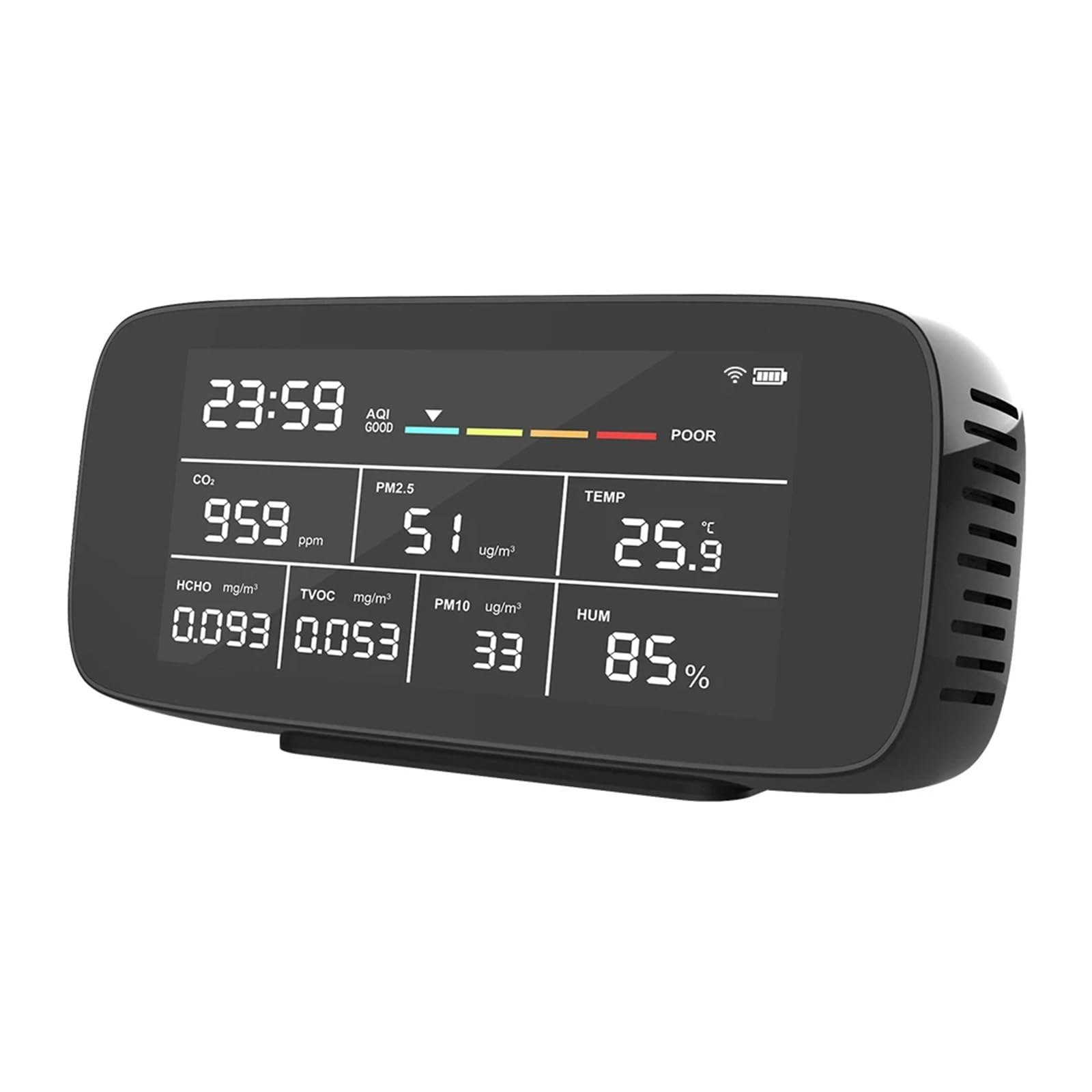 Przenośny detektor wielogazowy, przemysłowy, 9 w 1, miernik jakości powietrza, CO2/PM2.5, temperatura/wilgotność, do pracy i domu Wysoka czułość dla laboratorium