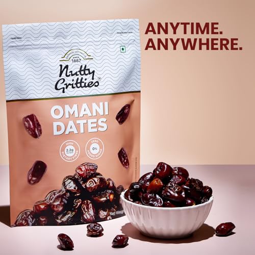 Image of Nutty Gritties Premium Dates - Omani - 500g, Value Pack| Khajoor Or Khajur Dry Fruit | Healthy & Nutritious Snack | Rich in Protein & Vitamins | Natural Sweetner, Fresh