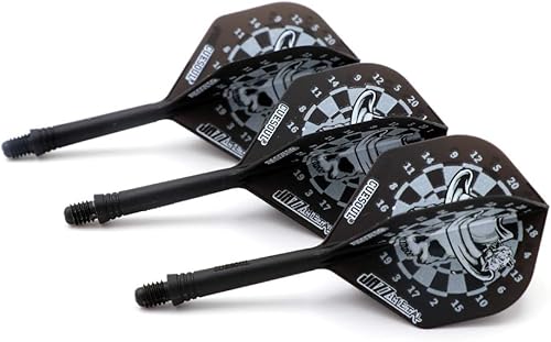 Miniatura 3 de CUESOUL Jazz-Metal ROST - Eje de dardos y vuelos integrados con forma estándar, juego de 3 piezas