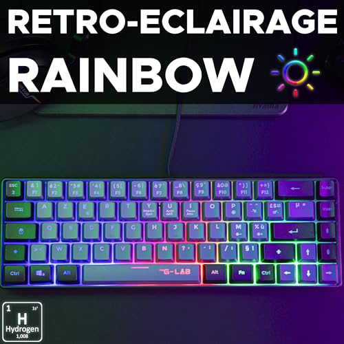 The G-Lab - Keyz Hydrogen, Clavier Gamer 60%, Clavier Semi-mécanique USB Azerty, RGB Multicolore, Clavier Gamer Silencieux, Format Compact TKL- Pc/ps4/ Ps5 - New - Gris et Noir – Image 5