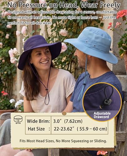 Image of Home Prefer UPF 50+ Men's Sun Hat Wide Brim Bucket Hat UV Protection Hat for Mens Womens Beach Safari Gardening Golf Fishing