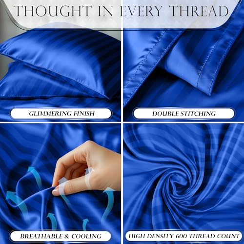 Image of DECOLURE Satin Sheets Queen Size | Softer Than Silk | Luxury 4 Pc Bed Set