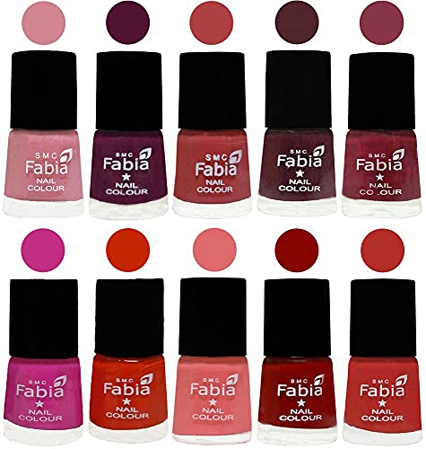 Image of ALL IN ONE (PACK OF 10), Long Lasting Glossy Nail Polish, 6 ml Each, All Vibrant Colours,02195