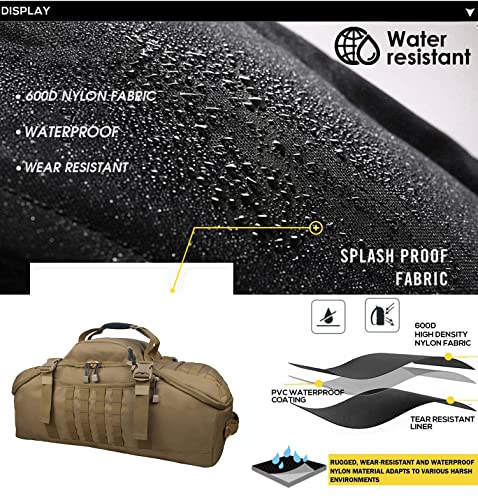 Gym Bag Duffle Bags Backpack Travel Duffel Bag With Weekend Overnight Bag For Outdoor,Tactical,Sports,Travel ,Camping, Hunting (Tan, 24In-Medium) #TOP5