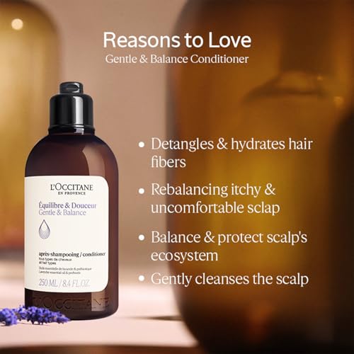 Image of L'Occitane Gentle & Balance Conditioner Refill, 500 ml | Sulphate Free| Lavender Essential Oil | For All Hair Types (Pack of 2)