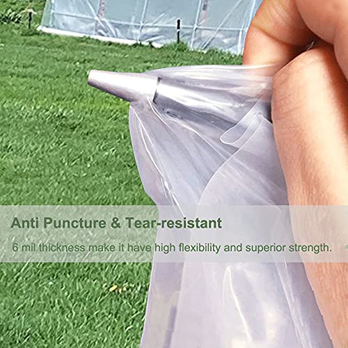 Yowlieu 12' X 25' Clear Greenhouse Plastic Sheeting, 6 Mil Uv Resistant Polyethylene Greenhouse Film Hoop Green House Plastic Cover For Farms, Agriculture, Garden #TOP2