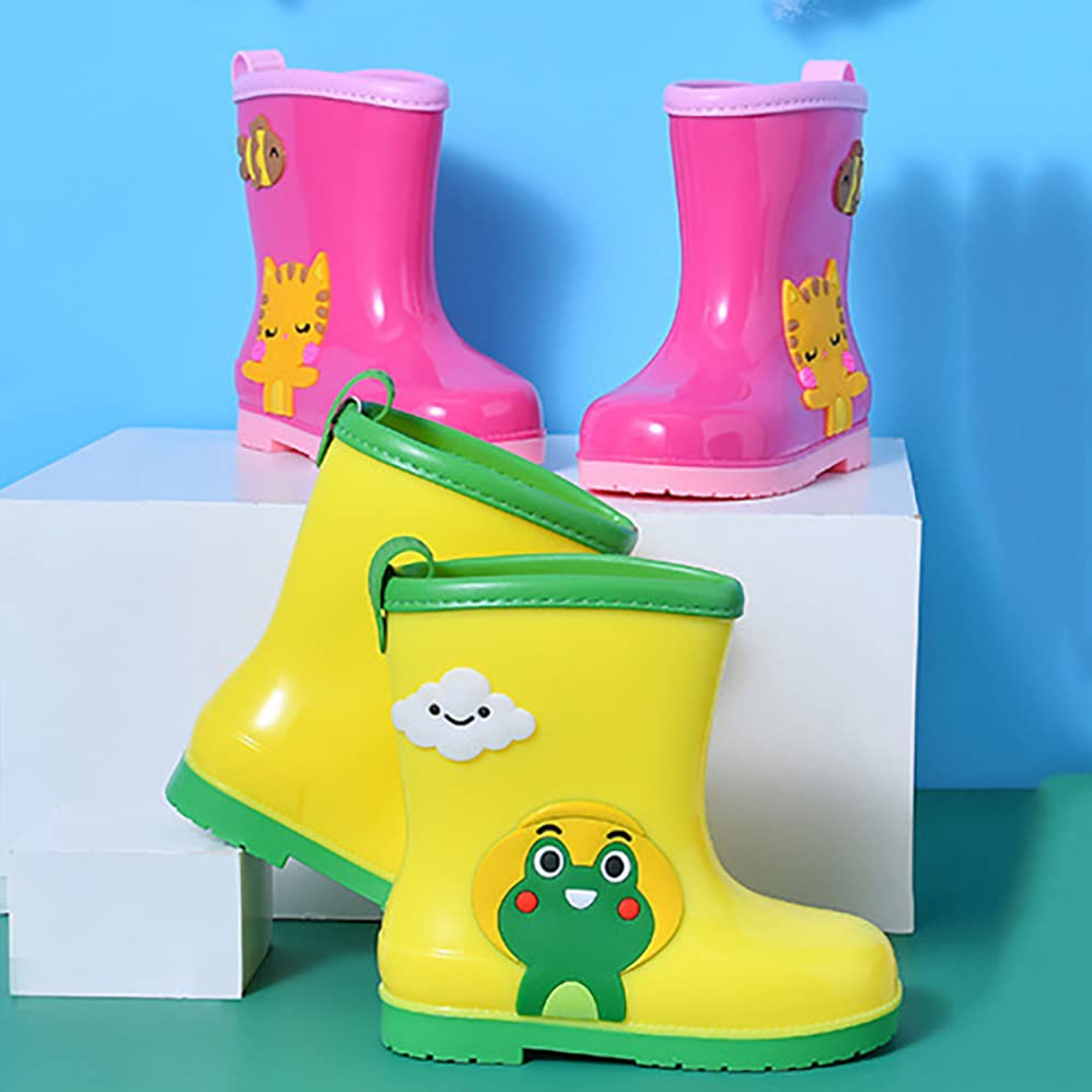sfdgfhyf Unisex-Child Kids' Rain Boot Children Cute Cartoon Fashion Non Slip Rain Boots Soft Bottom Fashion (Purple, 8.5 Toddler)3