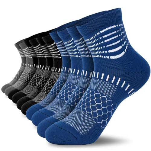Image of IRAMY Ankle Compression Socks for Women Men Plantar Fasciitis Relief 3/5 Pairs Cushioned Athletic Running Socks