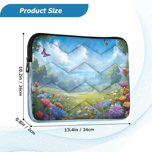 Funda para portátil de 13-14 pulgadas diseño flores paisaje miniatura 3