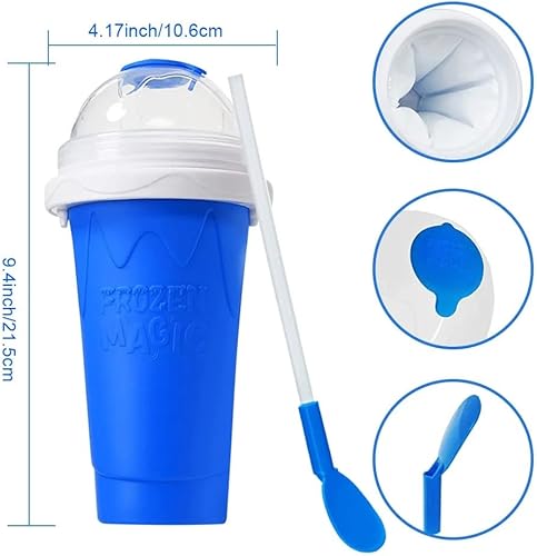 Miniatura 7 de DASZERX Vaso para hacer granizados  Taza mágica para hacer granizados de congelación rápida, vaso de helado casero para apretar, vaso portátil para