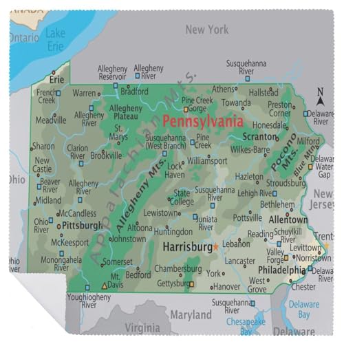 Servilletas de tela Puxufody con mapas de Pennsylvania miniatura 6