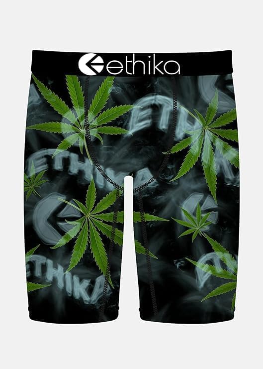 Ethika Men’s Boxer Brief, Knee Length, 4-Way Stretch Performance Underwear with Graphic Prints - Wildest