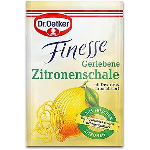 Dr Oetker Finesse Grated Lemon Peel Zest 3X 6G Cover