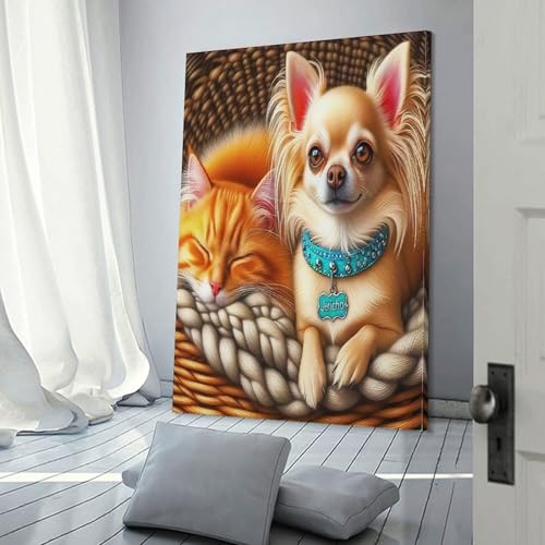 Chihuahua Murale Peinture Toile - Apportez de la Douceur dans votre Chambre